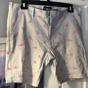 Raw Yarn Industries size 36 cotton flamingo shorts. NWOT!